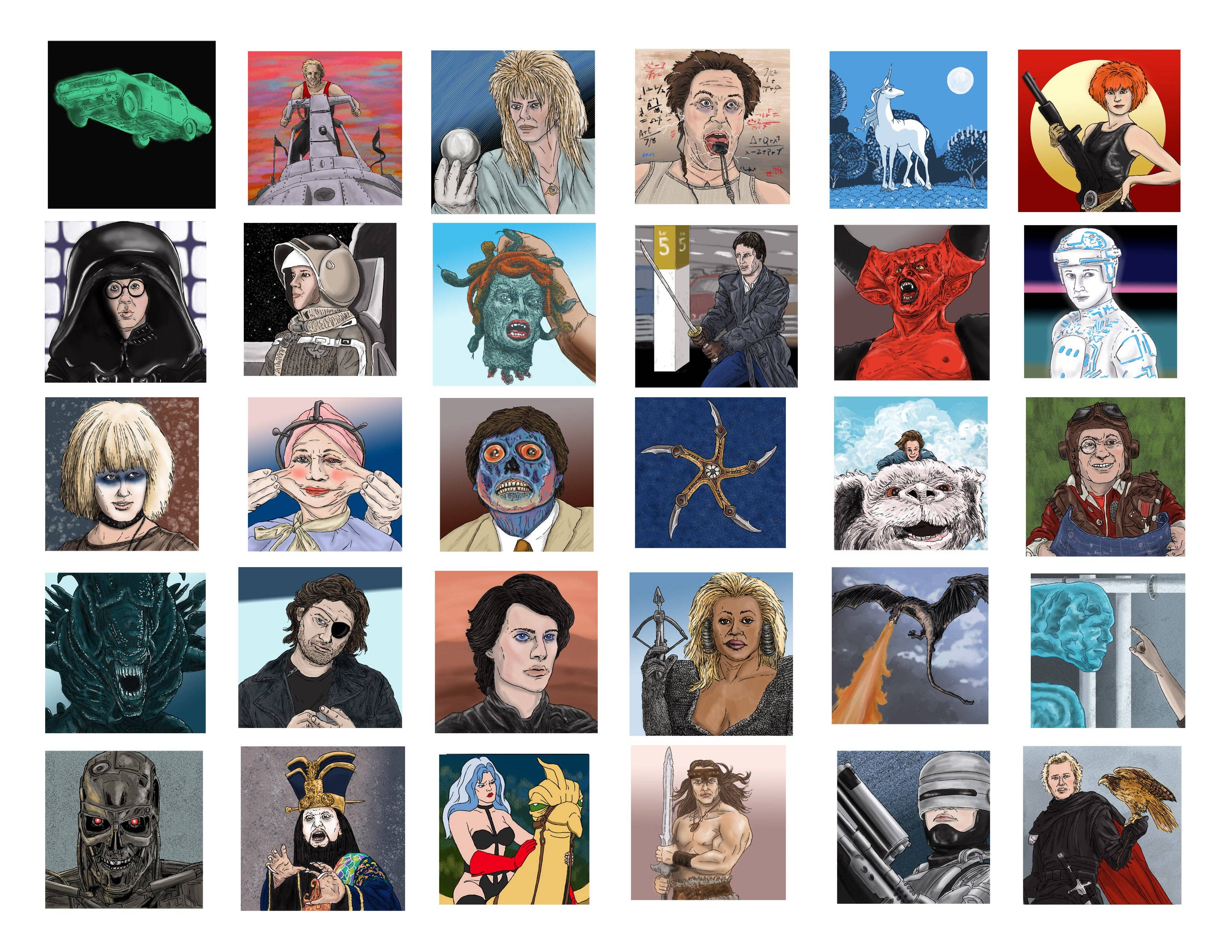 80s Sci-Fi and Fantasy Month of Movies Calendar