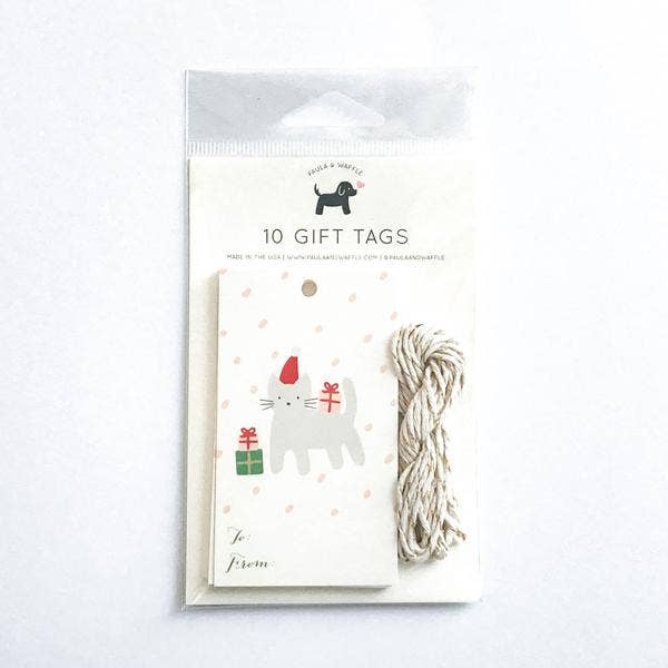 Meowy Christmas Cat Gift Tag Set