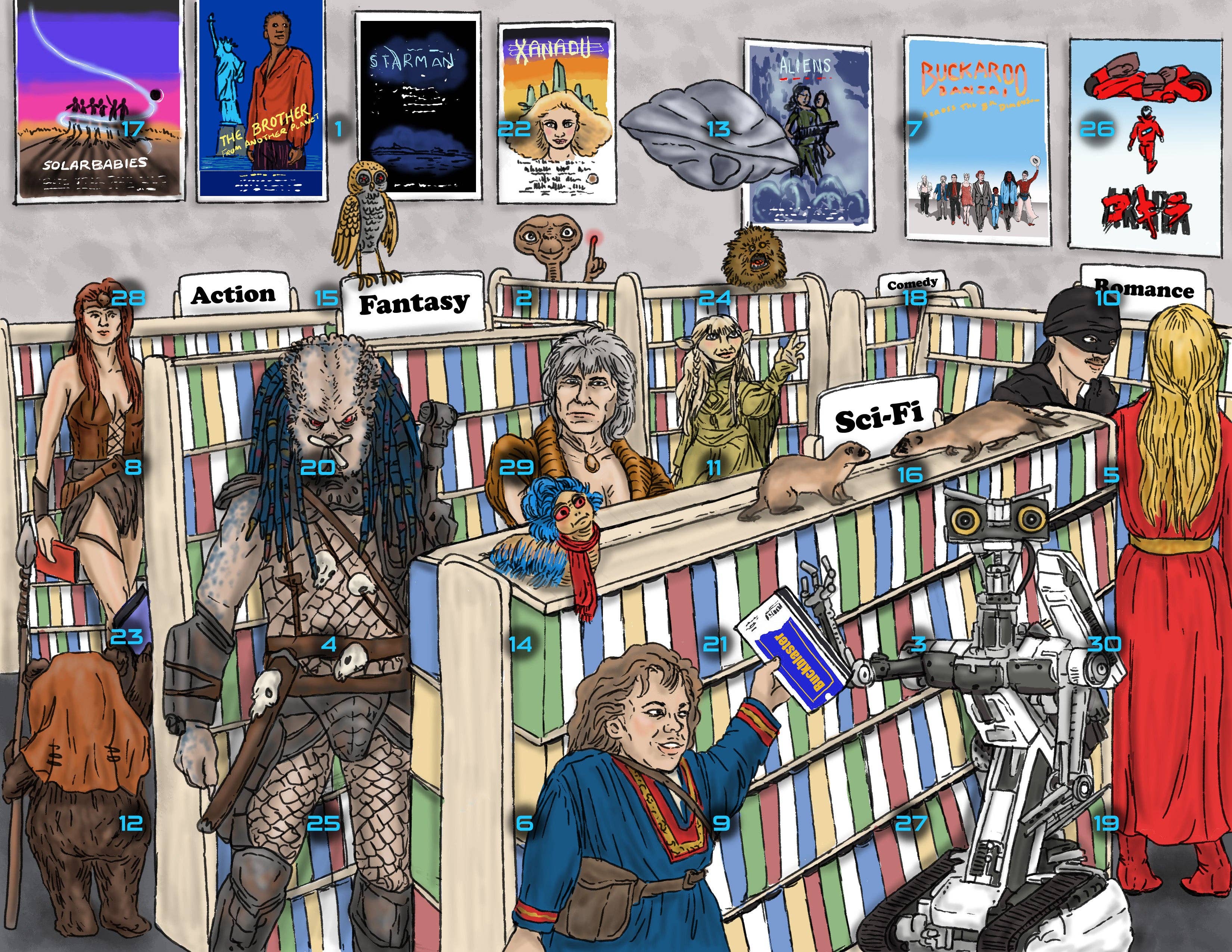 80s Sci-Fi and Fantasy Month of Movies Calendar