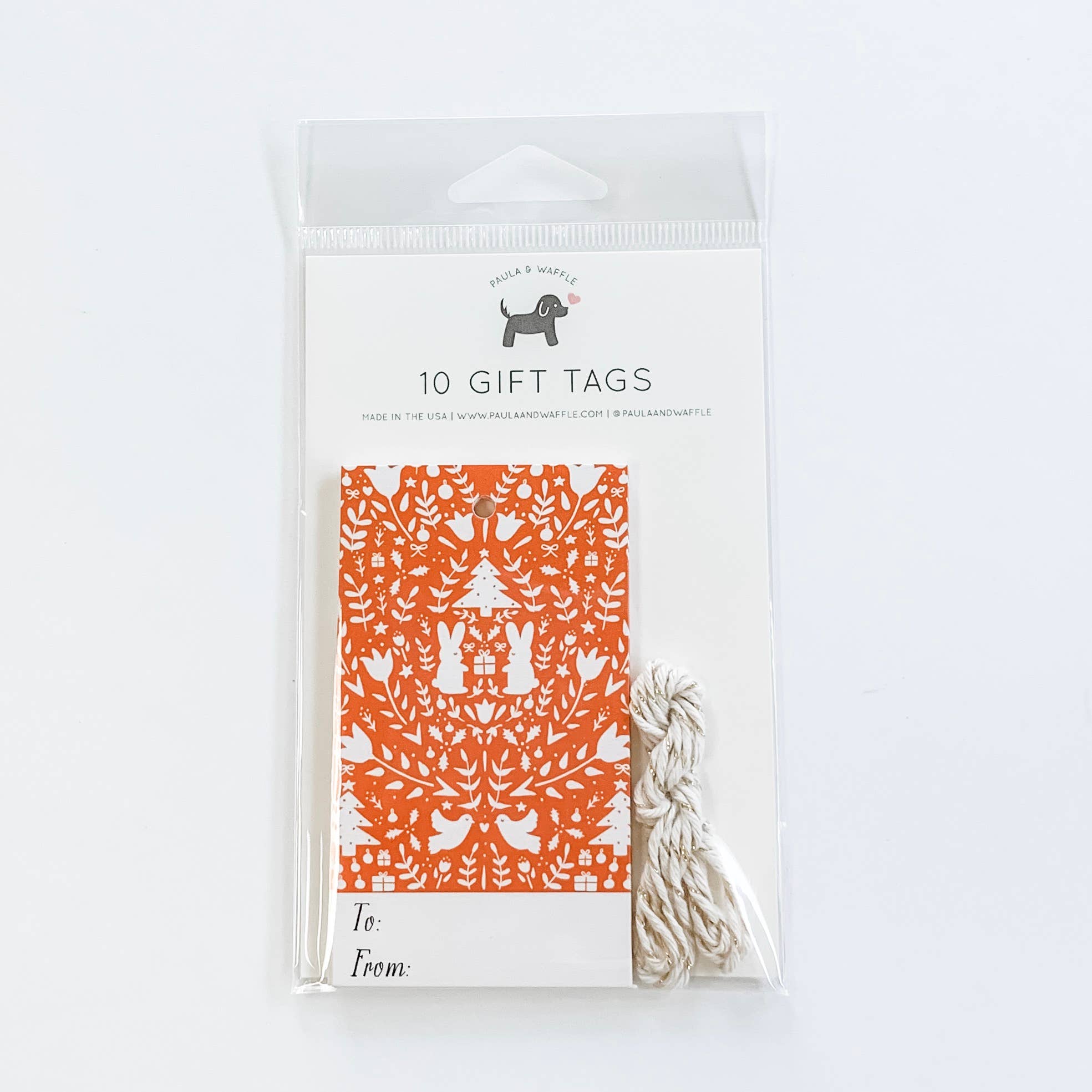 Red Christmas Scene Gift Tag